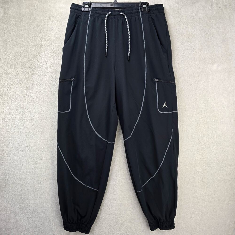 Nike Air Jordan Sport Tunnel Pants Women Large Black Stealth Loose Fit